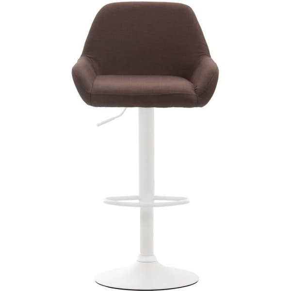 Set med 2 barstolar Braga i tyg - Brun-Vit - Höjdjusterbar - Bekväm och designad
