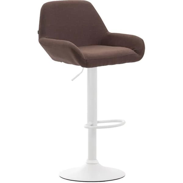 Set med 2 barstolar Braga i tyg - Brun-Vit - Höjdjusterbar - Bekväm och designad