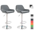 Miniatyrbild 1 av 3: Braga Konstläder Design Barstolar - Höjdjusterbar - Set om 2 - Grå