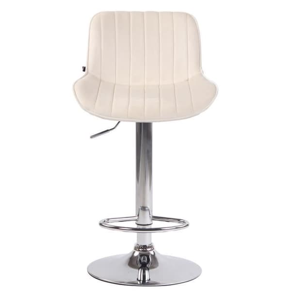 Set med 2 Lentini Velvet Barstolar - CLP - Metallbas - Höjdjusterbar - Kräm