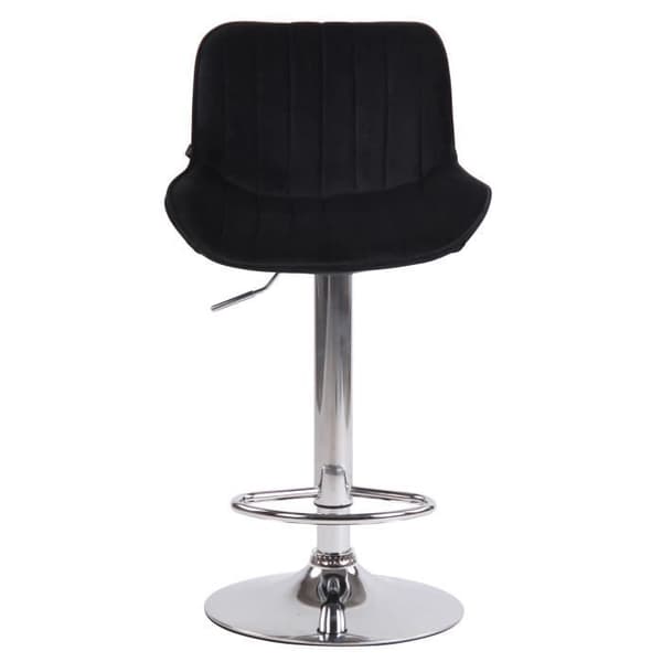 Set med 2 Lentini Velvet Barstolar - CLP - Metallbas - Höjdjusterbar - Svart