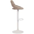 Miniatyrbild 3 av 4: Barstol Milet i Tygo med Justerbar Metallfot, Taupe-Vit
