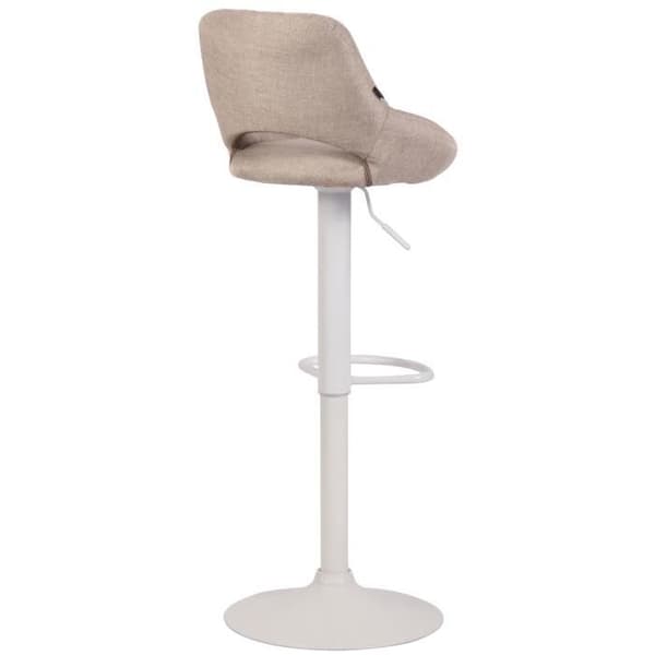 Barstol Milet i Tygo med Justerbar Metallfot, Taupe-Vit