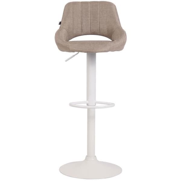 Barstol Milet i Tygo med Justerbar Metallfot, Taupe-Vit