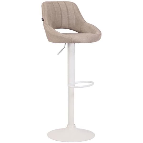 Barstol Milet i Tygo med Justerbar Metallfot, Taupe-Vit