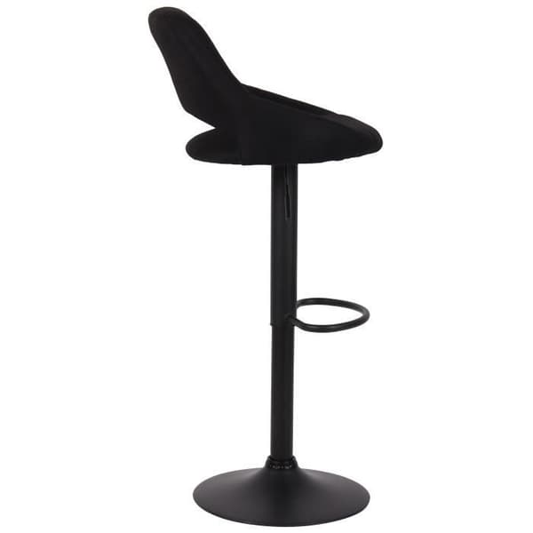 Milet Tyg Barpall med Metal Base Höjdjusterbar Swivel, Svart - Svart