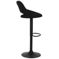Miniatyrbild 3 av 4: Milet Tyg Barpall med Metal Base Höjdjusterbar Swivel, Svart - Svart