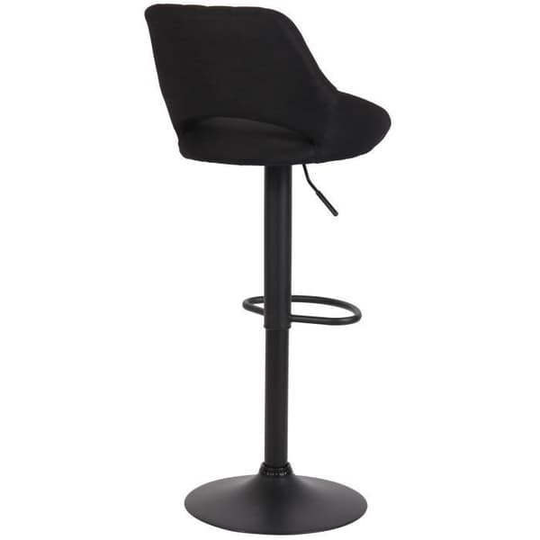 Milet Tyg Barpall med Metal Base Höjdjusterbar Swivel, Svart - Svart