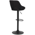 Miniatyrbild 4 av 4: Milet Tyg Barpall med Metal Base Höjdjusterbar Swivel, Svart - Svart