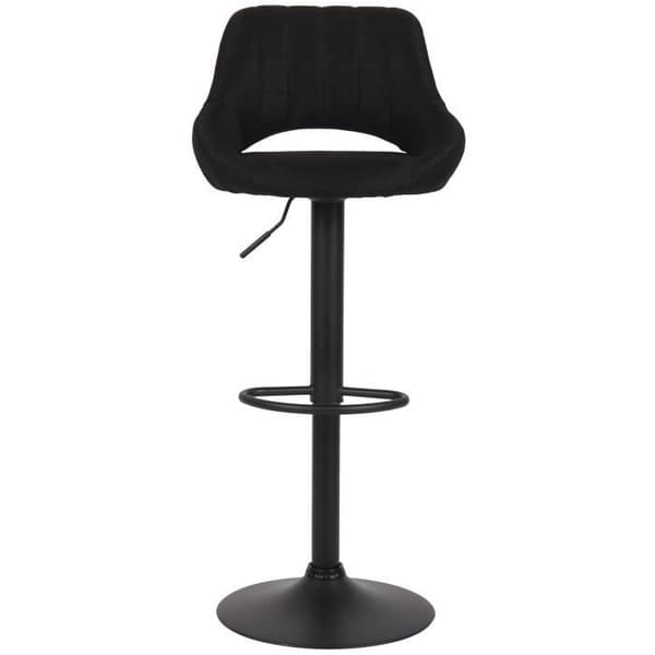 Milet Tyg Barpall med Metal Base Höjdjusterbar Swivel, Svart - Svart