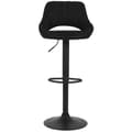 Miniatyrbild 2 av 4: Milet Tyg Barpall med Metal Base Höjdjusterbar Swivel, Svart - Svart