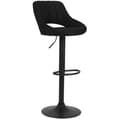 Miniatyrbild 1 av 4: Milet Tyg Barpall med Metal Base Höjdjusterbar Swivel, Svart - Svart