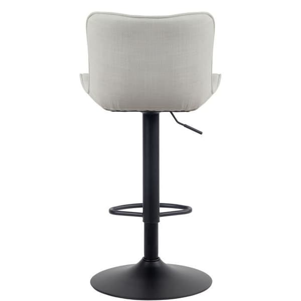 Set med 2 st Emma barstolar med metallbas höjdjusterbar svängbar, krämfärgad tyg