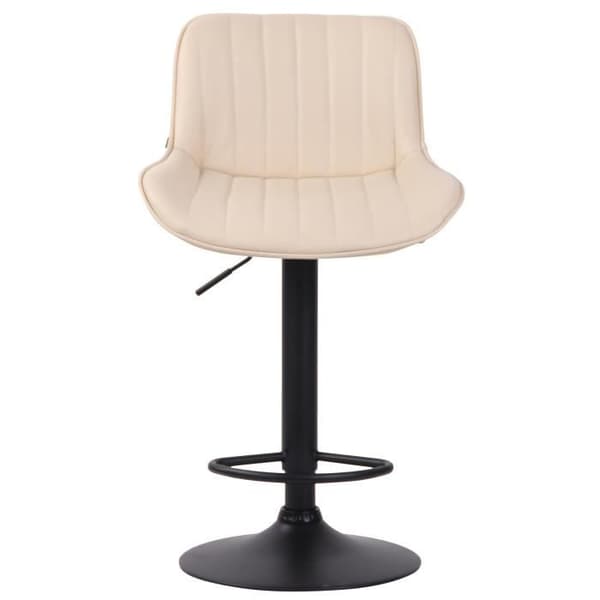 Set med 2 Lentini barstolar i konstläder, metallbas Justerbar höjdled, gräddsvart