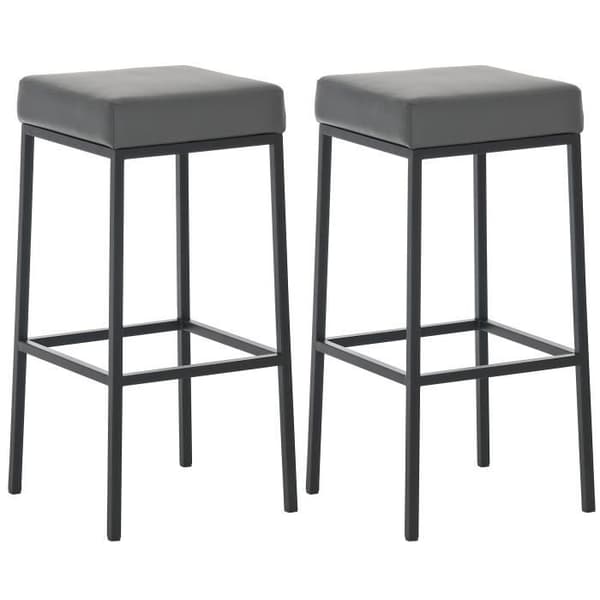 Barstolar - CLP - Montreal - Grå konstläder - Paket med 2 - Höjd 80 cm