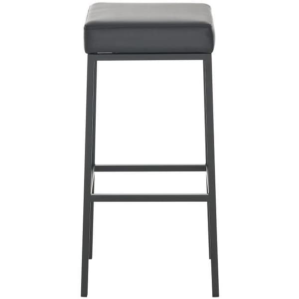 Barstol - Montréal - Set om 2 - Syntetläder Svart - Höjd 80 cm - Klassisk Design