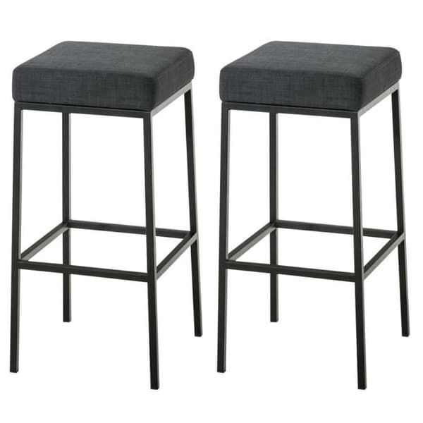 Set med 2 Montréal 85 barstolar i tyg - Mörkgrå-Svart - CLP - Klassisk - Tidlös - Kök