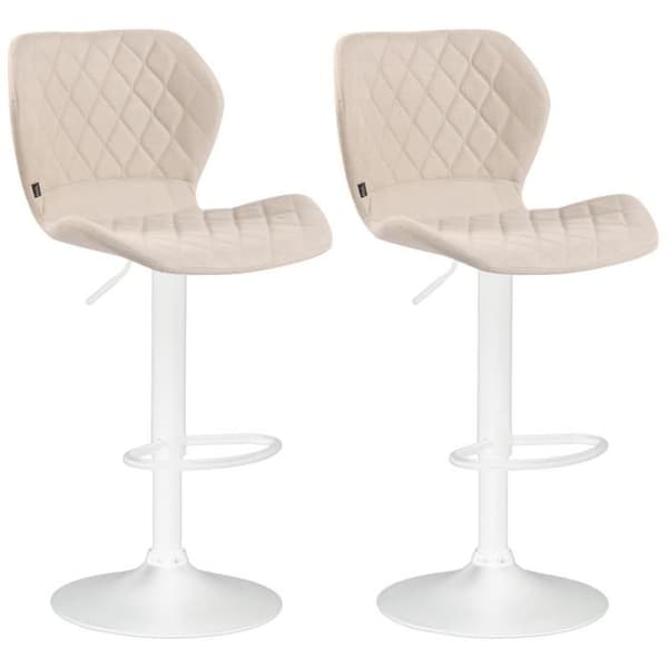 Barstolar - CLP - Set om 2 - Höjdjusterbara - Tyg - Beige