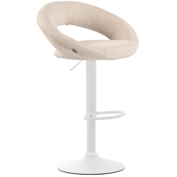 Barstol - CLP - Olinda - Creme-Vit Tyg - Höjdjusterbar - Modern design
