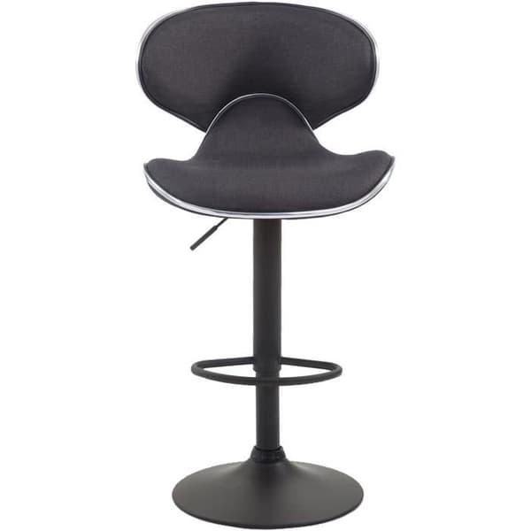 Set med 2 st Las Vegas V2 barstolar i tyg - Mörkgrå-Svart - Justerbar i höjdled - Modern design