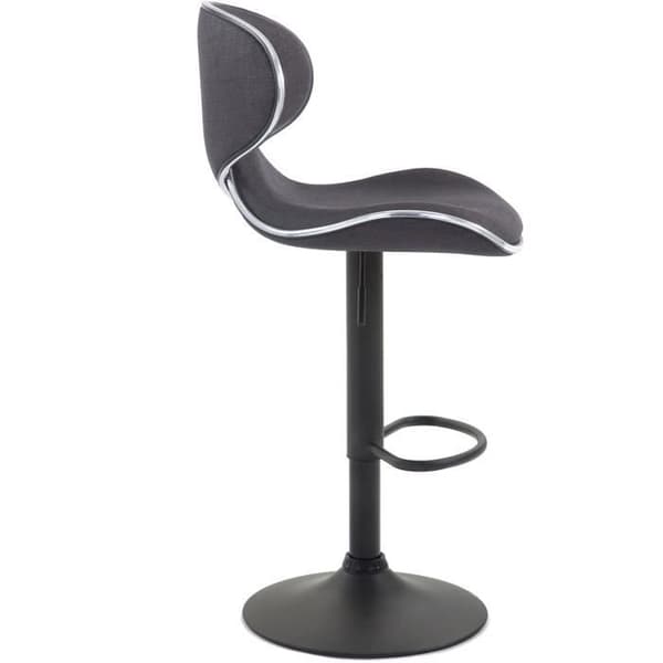 Set med 2 st Las Vegas V2 barstolar i tyg - Mörkgrå-Svart - Justerbar i höjdled - Modern design