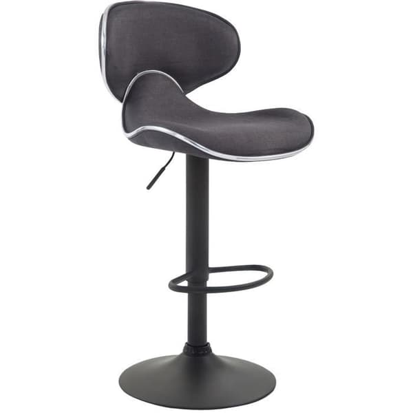 Set med 2 st Las Vegas V2 barstolar i tyg - Mörkgrå-Svart - Justerbar i höjdled - Modern design