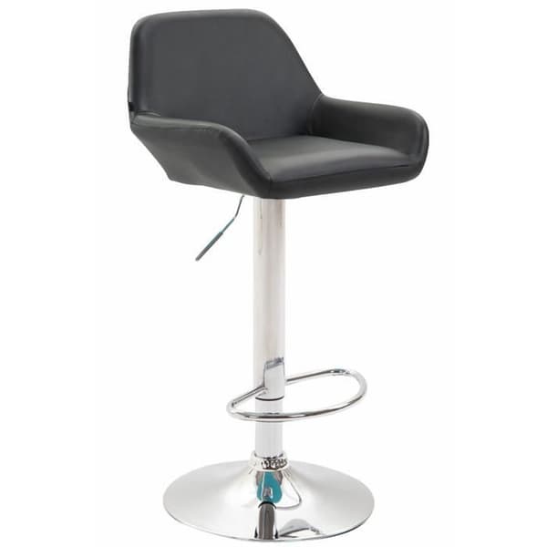 CLP Set med 2 Braga Design Barstolar konstläder I Höjdjusterbar I med ryggstöd och ergonomiskt fotstöd - svart