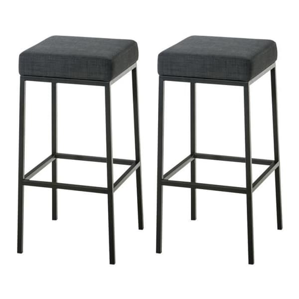 Set med 2 barstolar - CLP - Montréal 80 - Tyg - Mörkgrå-Svart