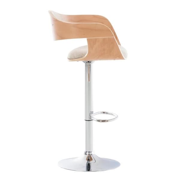 Set med 2 Kingston barstolar i tyg med metallbas i kromlook - Nature - Cream