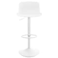 Miniatyrbild 3 av 4: Set med 4 Almada plastbarstolar med metalltrumpetben, vit