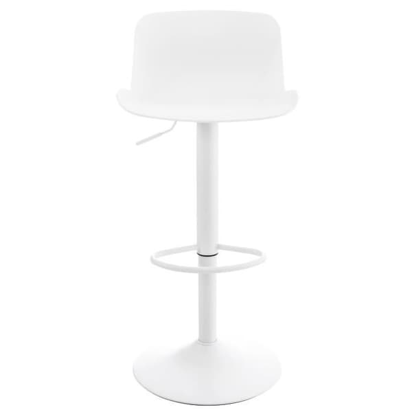 Set med 4 Almada plastbarstolar med metalltrumpetben, vit