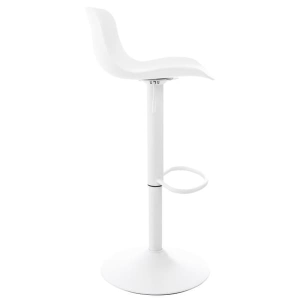 Set med 4 Almada plastbarstolar med metalltrumpetben, vit