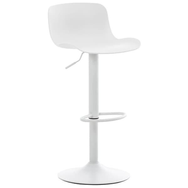 Set med 4 Almada plastbarstolar med metalltrumpetben, vit