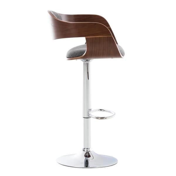 Set med 2 Kingston barstolar i tyg - CLP - Valnöt/Grå - Modern design - Justerbar i höjdled