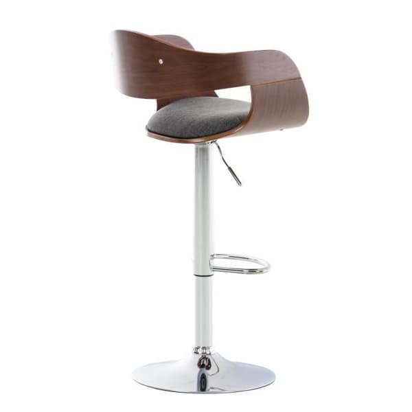 Set med 2 Kingston barstolar i tyg - CLP - Valnöt/Grå - Modern design - Justerbar i höjdled