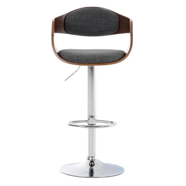Set med 2 Kingston barstolar i tyg - CLP - Valnöt/Grå - Modern design - Justerbar i höjdled
