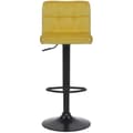 Miniatyrbild 2 av 4: Set med 2 barstolar - CLP - Feni i sammet - Justerbar i höjdled - Gul - Modern design
