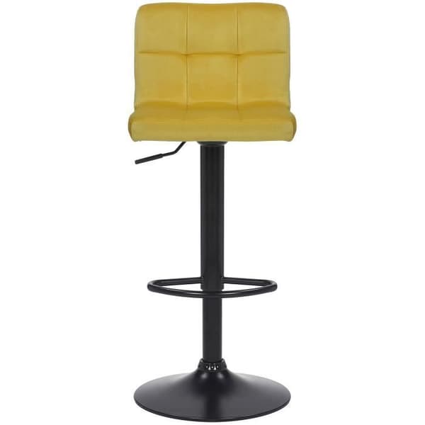 Set med 2 barstolar - CLP - Feni i sammet - Justerbar i höjdled - Gul - Modern design
