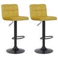 Miniatyrbild 1 av 4: Set med 2 barstolar - CLP - Feni i sammet - Justerbar i höjdled - Gul - Modern design
