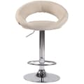Miniatyrbild 3 av 4: Barstol - CLP - Olinda - Creme Tyg - Chrome Metall Benställning - Justerbar