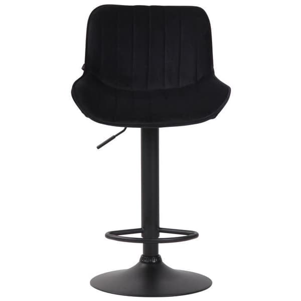 Set med 2 Lentini Velvet Barstolar - CLP - Metallbas - Höjdjusterbar - Svängbar - Svart