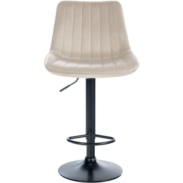 Toni Velvet Barpall Metal Base Justerbar Höjdsvirvel, Cream-Black