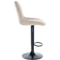 Miniatyrbild 4 av 4: Toni Velvet Barpall Metal Base Justerbar Höjdsvirvel, Cream-Black