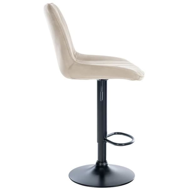 Toni Velvet Barpall Metal Base Justerbar Höjdsvirvel, Cream-Black
