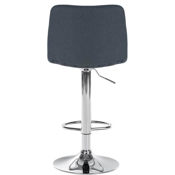 Barstol Lex i tyg med metallfot, justerbar höjd, svängbar, mörkgrå-krom.