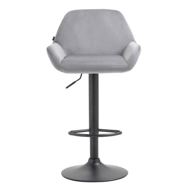 Braga Velvet Barpall med justerbar vridbar sits och metallben, gråsvart