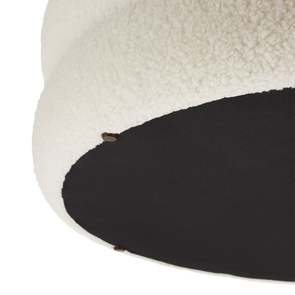 Polstret skammel Altu XL, opbevaringsplads - Bouclé creme-hvid