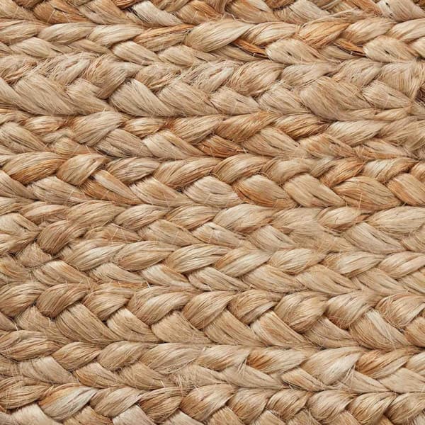 Håndlavet puf Banno Cube i jute, firkantet, boho-stil - beige