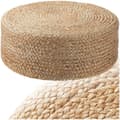 Miniatyrbillede 1 af 8: Håndlavet puf Banno elipse i jute, rund, boho-stil - beige