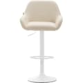 Miniatyrbild 4 av 4: CLP Set med 2 Design Barstolar Braga I Konstläder I Höjdjusterbara I Med Ryggstöd och Ergonomisk Fotstöd - Beige